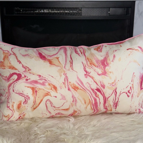Pink and Orange Marble 14 x 24 Throw Pillow - Picture 10 of 13